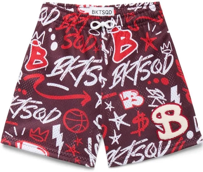 Bucketsquad Red Graffiti Youth Shorts Kids