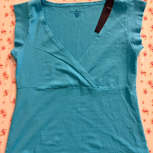 Rare Brandy Melville Deep Sky Blue Amara Top...