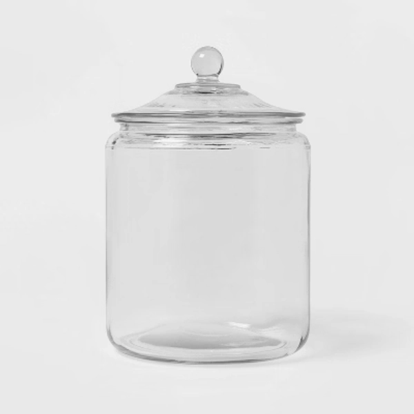 138oz Glass Jar and Lid - Threshold™: Clear Glass Container, Cookie & Candy Storage, Hand Wash, 9.54" Height