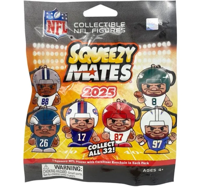 NFL Squeezy Mates Gravity Feed Figurines Mystery Packs
