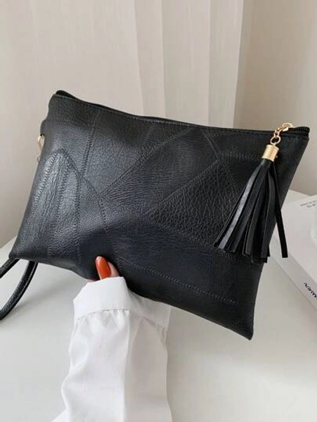 Medium Square Bag Embossed Detail Fashionable Zipper