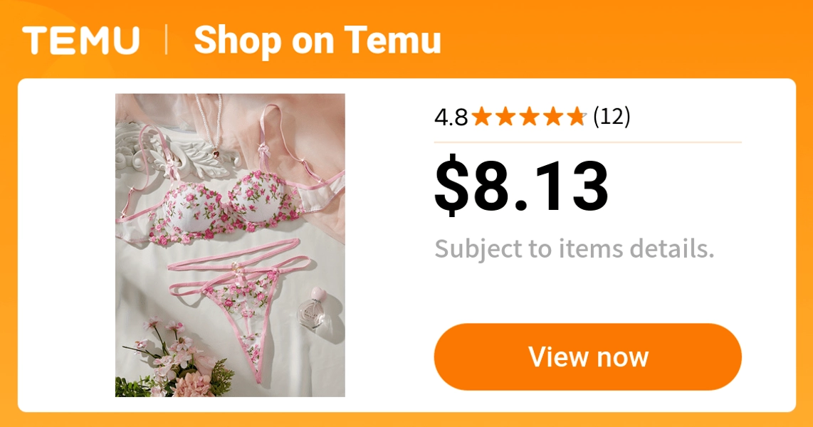 embroidery mould cup style womens lingerie set women's - Temu