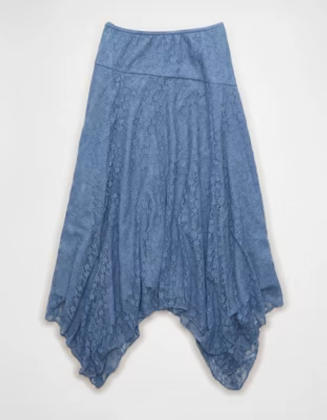 AE Stretch Mid-Rise Lace Maxi Skirt