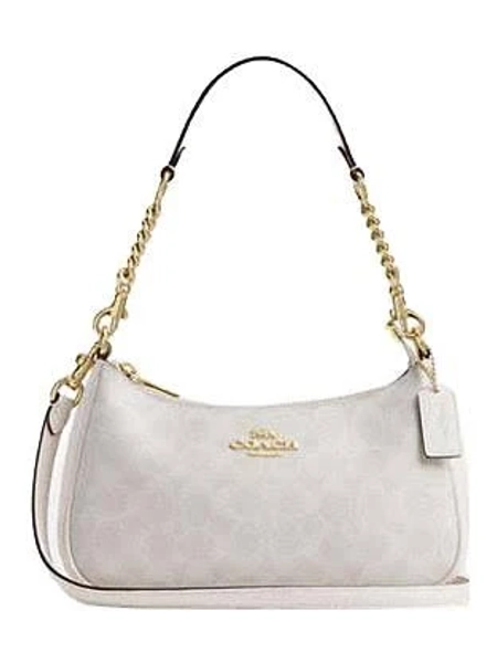 Coach Outlet Teri Shoulder Bag In Signature Canvas - White