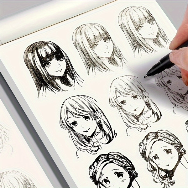 Anime Drawing Practice Workbook for Beginners, Easy Hand-Drawn Outlines, Step-By-Step Manga Line Art Practice, Control Pen And Sketch Anime Characters, Practice Tracing Techniques And Colour Mixing Materials, Perfect for Home Education, Art Courses