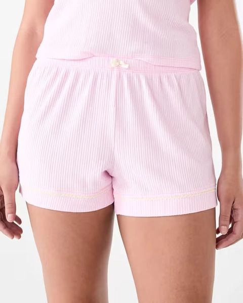 Pointelle Rib Shorts Pkldy Pink Size 14