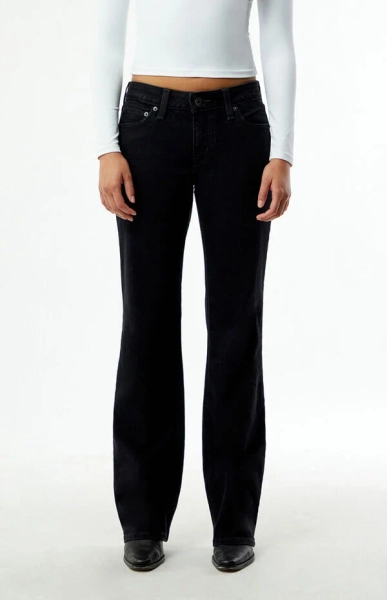 Black Crew Look Super Low Bootcut Jeans