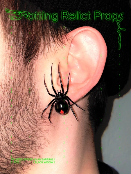 plastic black widow spider as an earring | realistic latrodectus hesperus | 1 pcs