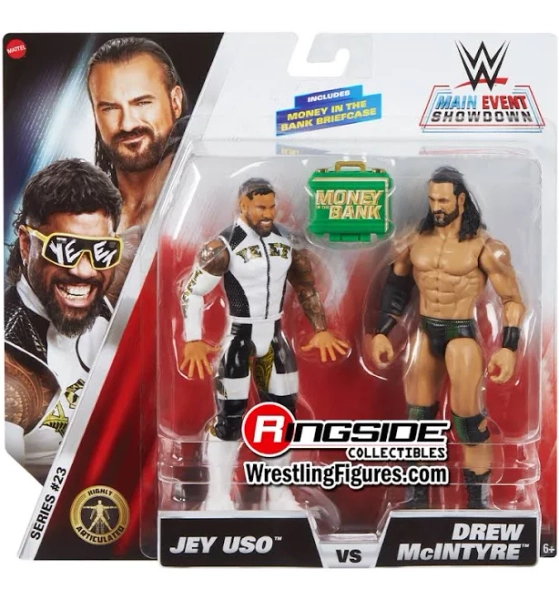 WWE Main Event Showdown S23 Jey Uso vs Drew McIntyre Action Figure 2 Pack