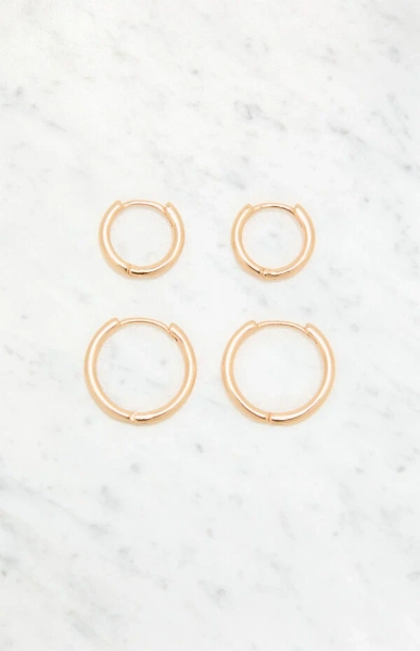 2 Pack Gold Hoop Earrings