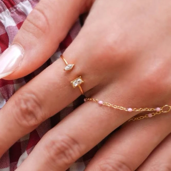 Frosted Duet Ring