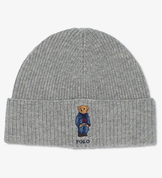 Polo Ralph Lauren Denim Bear Knit Beanie Grey at Amazon Men’s Clothing store