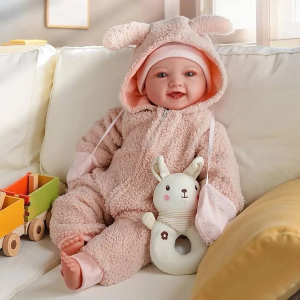 Soft Baby Doll 15 Inch with Feeding Set Realistic Cuddly Soft Body Baby Doll for Kids Pretend Play