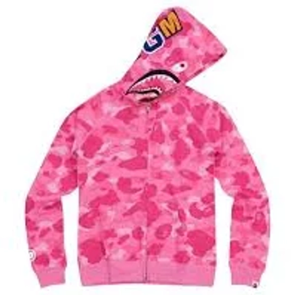 BAPE ABC Camo Shark Full Zip Hoodie 'Pink'