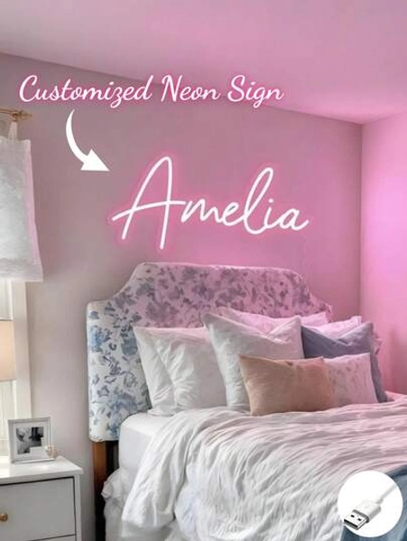 Dimmable Custom Led Neon Sign Room Decor,Personalized Wedding Neon Sign Valentine's Day Gift ,Festival Neon Sign Home Decoration Wedding Backdrop USB Power.Romantic Home Decor, Perfect For Wall Decor, Christmas, Halloween, Party, Halloween, Thanksgiving, Bar, Bedroom