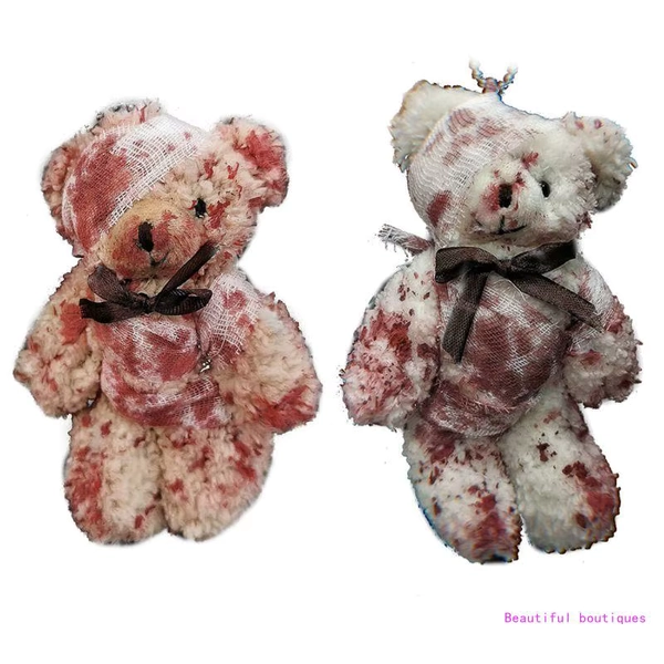 Halloween Bloody Plush Bear Pendant for Key Ring Keychain Injured Animal Bear for Doll for Key Ring for Bag for Key DropShip - AliExpress 36