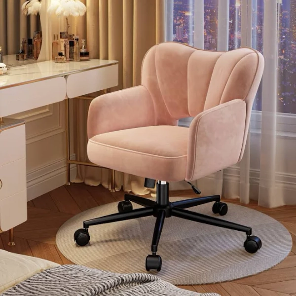 Mercer41 Swivel Arc Back Upholstered Vanity Chair