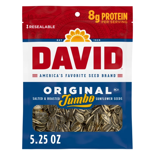 DAVID Sunflower Seeds, Original Flavor, 5.25 oz. - Walmart.com