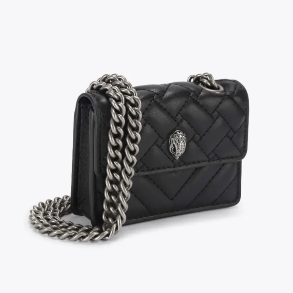 MICRO KENSINGTON Black Micro Quilted Cross Body Purse by KURT GEIGER LONDON
