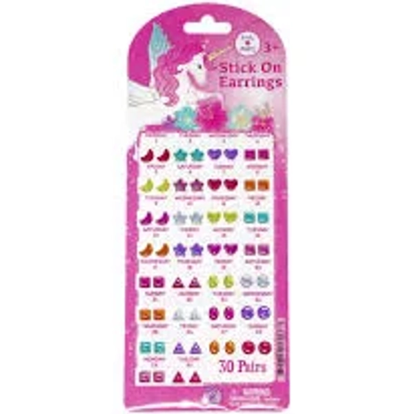 30 Pairs Dreamy Unicorn Stick-On Earrings
