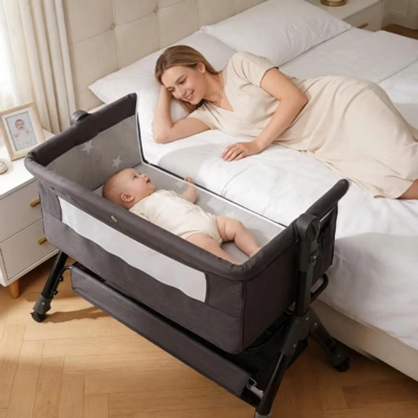 Kmaier Baby Bassinet 3 in 1 Baby Bassinet Bedside Sleeper, Easy Assemble Amd Folding Portable Baby Cradle