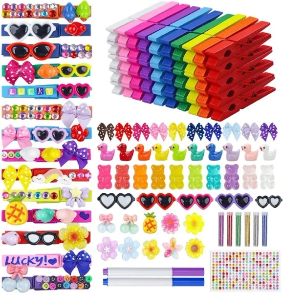 Cheer Pins Craft Kit 200pcs, Spirit Clips For Cheerleading Teams, Bulk