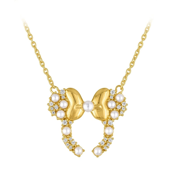 Minnie Mouse Swarovski Pearls Ear Headband Necklace by Rebecca Hook
