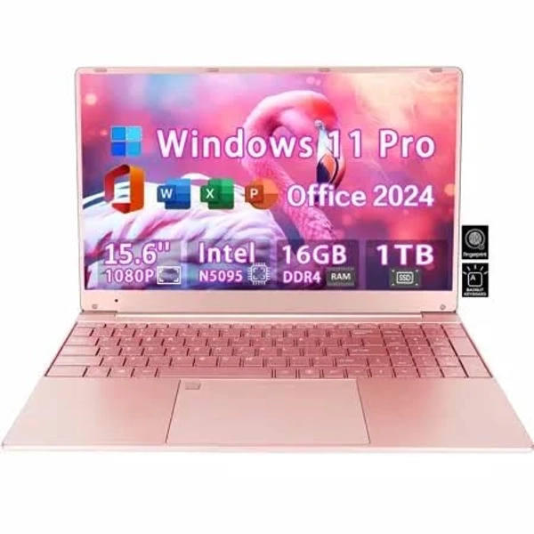 15.6" HD Pink Windows 11 Pro Laptop