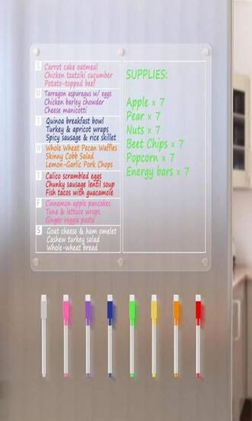 Neatsure Acrylic Magnetic Dry Erase Board Calendar For Fridge, Clear Monthly And Weekly Meal Planner Whiteboard Refrigerator, Menu Board For Kitchen, W_ 8 Colors Markers, 15"X11"