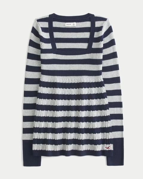 Long-Sleeve Square-Neck Babydoll