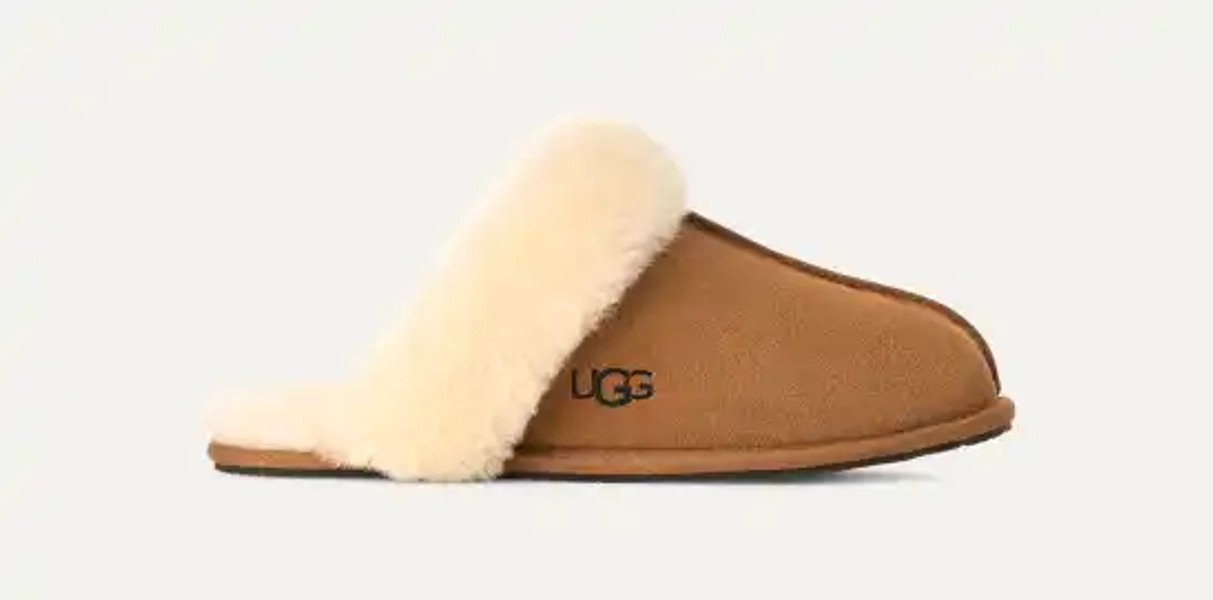 UGG® Women's Scuffette II Suede Sheepskin Slipper in Black/, Size 9