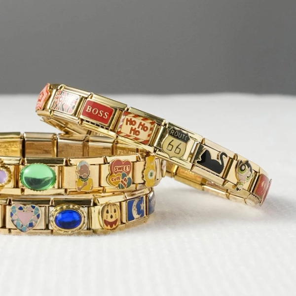 Personalized Italian Gold Charm Bracelet