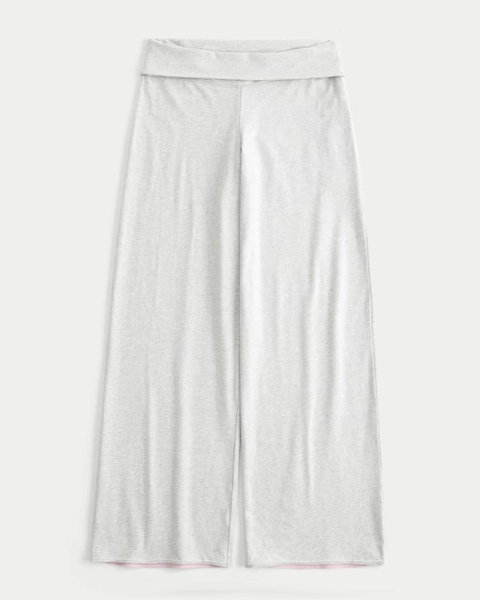 Hollister Callie Reversible Knit Foldover Waist Wide-Leg Pants