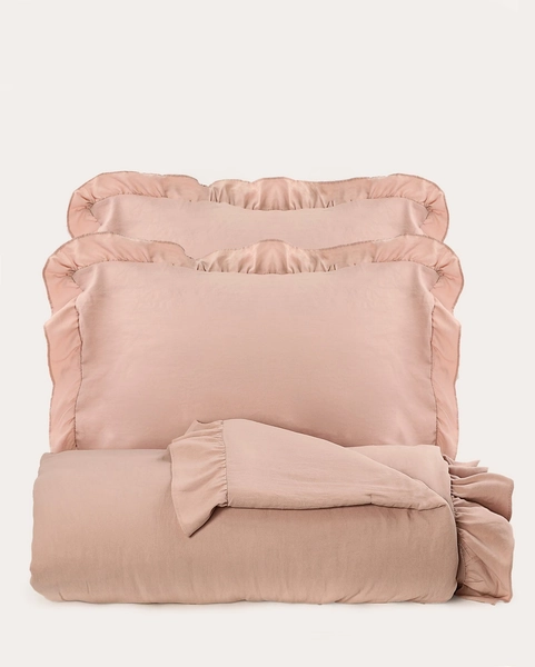 Kit colcha casal queen 3 peças Washed Rana - rosa | Casa Riachuelo