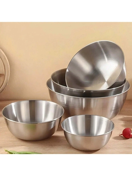 304 Stainless Steel Salad Mixing Bowl, Kitchen Mixing Bowl, Kitchen Baking Egg Beating Cooking Tools, Multiple Sizes Stackable Storage, Kitchen, Christmas Gifts