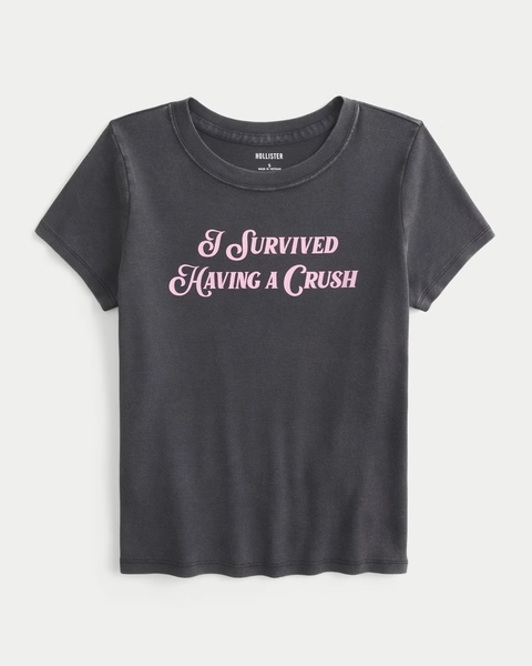 I Survived Having a Crush Graphic Baby Tee