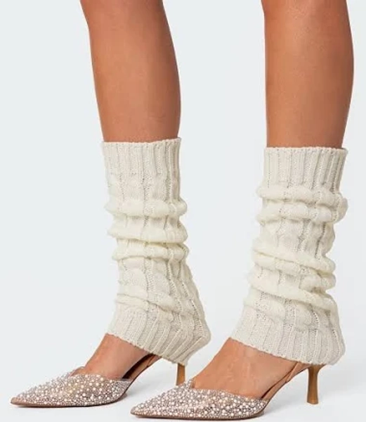 Edikted Cable Knit Leg Warmers