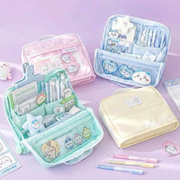 RosyPosy All-in-One Pencil Bag & Organizer Case, Pink