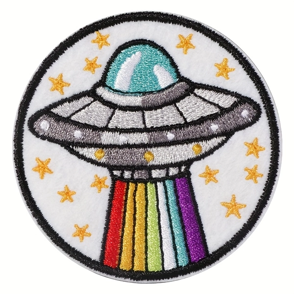 A Single Piece of UFO Embroidered Fabric Patch That Can Be Ironed Or Sewn, Suitable for Clothing, Jackets, Jeans, Bags, Shoes, Hats, And Decorations, Easy to Stick Fabric Stickers