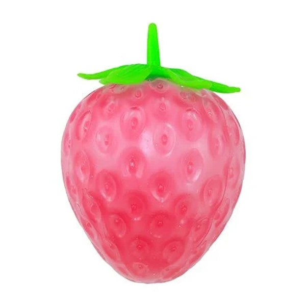 Btomtd Color Changing Strawberry Stress Ball, Light and Heat Reactive Fidget Toys, Slow Rising Fruit Decompression Squeeze Toys, 2.8 inch, 1 Count (