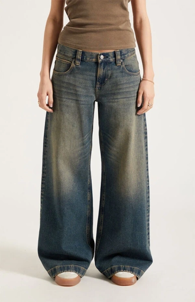 Sloane Low Rise Ultra Baggy Jeans Dark Blue Tint