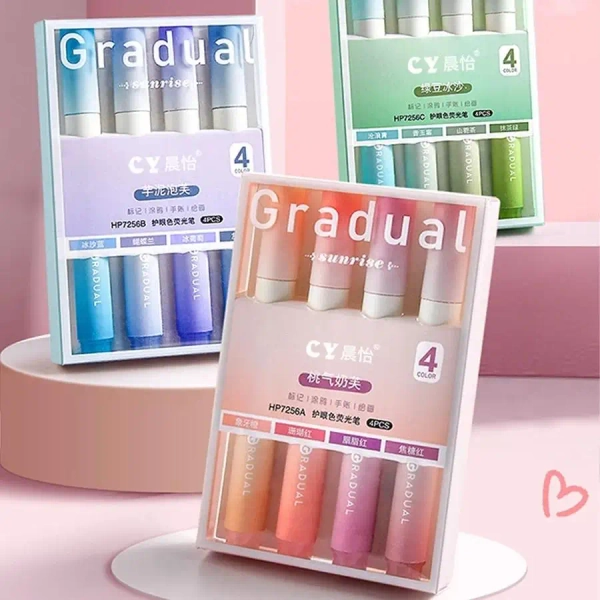 4 PCS Colored Highlighter Pens Set Kawaii School Supplies Marker Pens Cute Korean Stationery - AliExpress 21