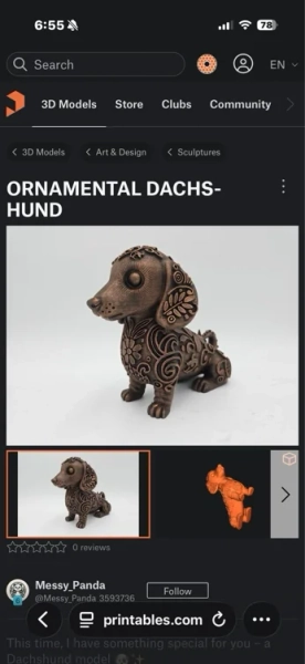 3d dachshund fancy