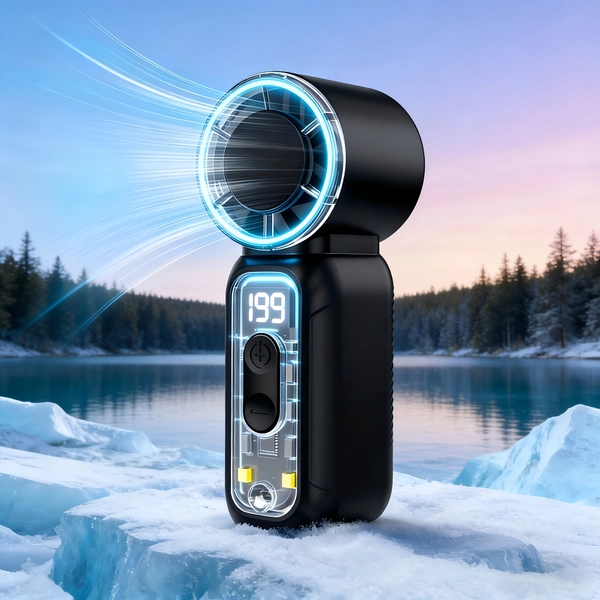 2026 New Mini USB Charging Range Handheld 199 Level Small Fan - Transparent Model - Large Wind Outdoor Portable High-speed Pocket Fan, Cooling And Relieving Heat