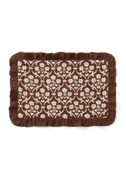 Ruffled Edge Brown Flower Placemat