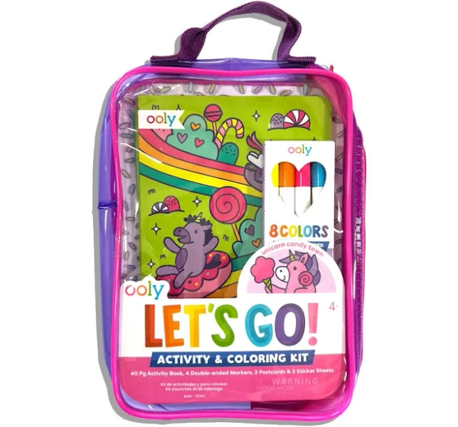 OOLY Let's Go! Activity & Coloring Kit Unicorn Candy Town