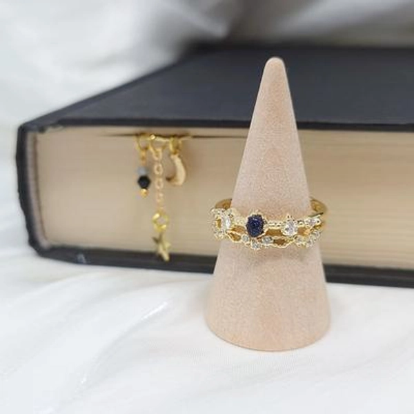 ACOTAR Night Court Stack Ring Starry Night Ring Black Gemstone Ring Velaris Starfall Bookmark Fantasy Romance Merch Bookish Gift Couple Ring