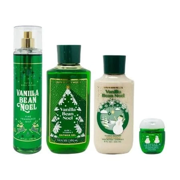 Bath and Body Works Vanilla Bean Noel 4 Piece Gift Set