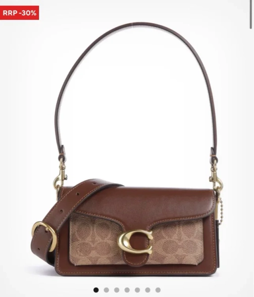 Coach Tabby 20 Shoulder bag fine grain cow leather, canvas dark brown - CY200-B4-N4 | wardow.com