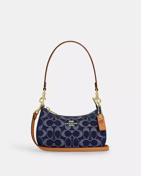 Gold/Den Gold/Natural Teri Mini Crossbody Bag In Signature Denim
